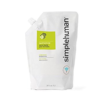 simplehuman 34 fluid ounce Antibacterial Liquid Hand Soap Refill Pouch, Aloe / Cucumber