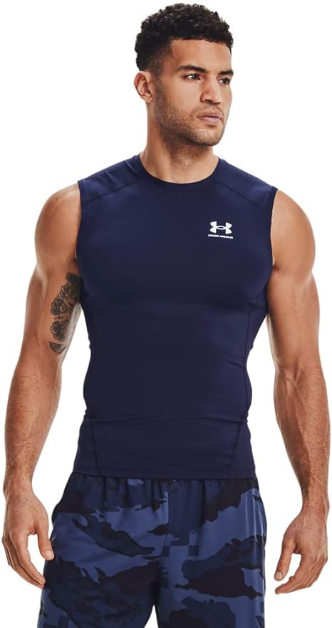 Under Armour Mens Armour HeatGear Compression Sleeveless T-Shirt