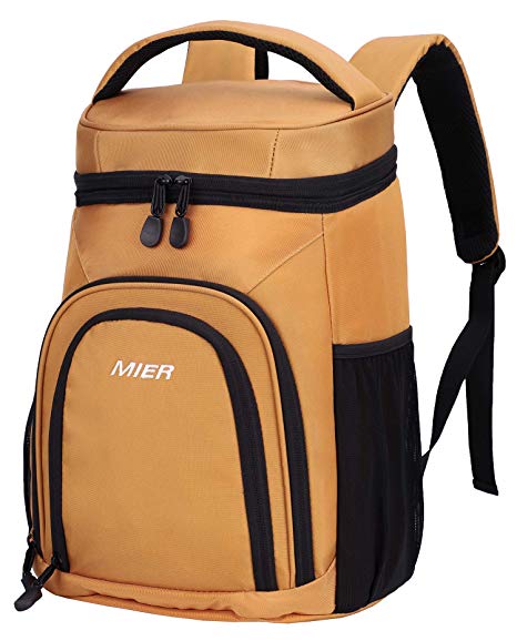 MIER Insulated Cooler Backpack Leakproof Soft Cooler for Lunch, Picnic, Hiking, Beach, Park, 24Can