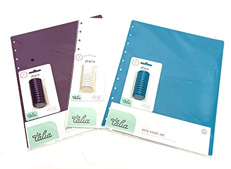 Talia Discbound Discs and Covers 3pk, Set 1 (Strong Purple, White, Energetic Turquoise), Letter Size