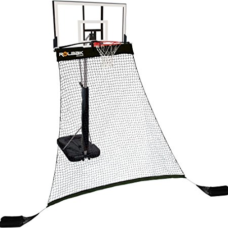 Rolbak Silver Basketball Return Net with 2 Refillable Sand Bags