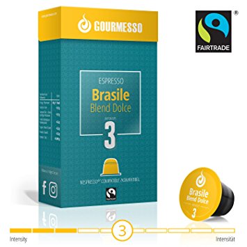 Gourmesso Brazil Blend Dolce - 30 Nespresso Compatible Coffee Capsules - Fair Trade