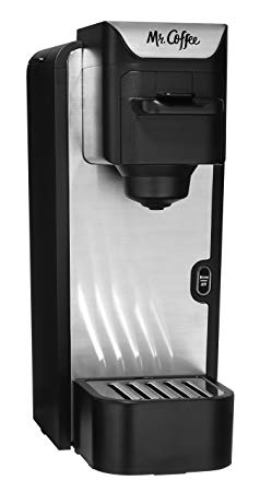 Mr. Coffee BVMC-SC100-2 Single-Serve Coffee Maker, Black with Silver Panel