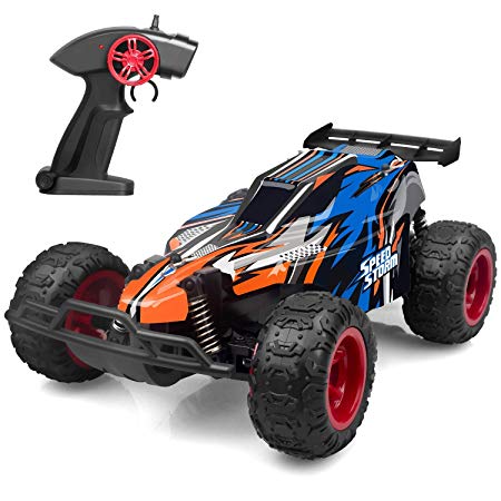 RC Car, Remote Control Car Electric Racing Car Off Road 1:22 Scale Buggy Vehicle 2.4GHz 2WD High Speed Electric Race Hobby Rock Electric Buggy Best Toy Car for Kids by FREE TO FLY(Blue)