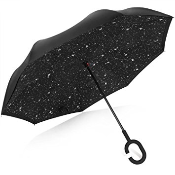 Rainlax Inverted Double Layer Windproof UV Protection Reverse folding Umbrellas