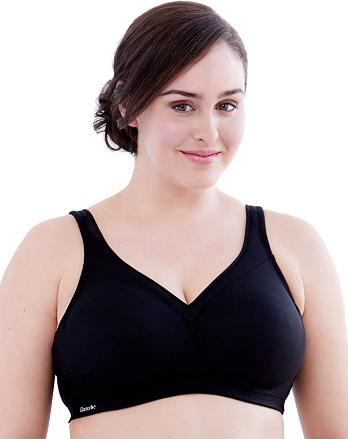 Glamorise Women's Full Figure MagicLift Plus Size Seamless Wirefree Back Close Sports Bra #1006