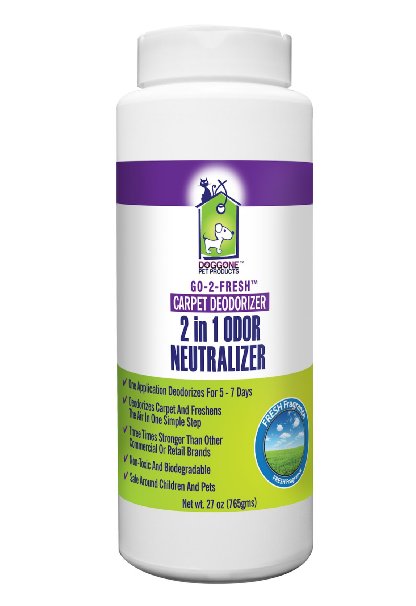 GO-2-FRESH® Pet Odor Eliminator, Carpet Deodorizer & Room Air Freshener - Neutralizes Odors Caused By Dog and Cat Vomit, Urine, Feces & Malodors Faster Than Baking Soda. Use After Treating The Source With a Stain & Odor Enzymatic Cleaner & Urine Eliminator.
