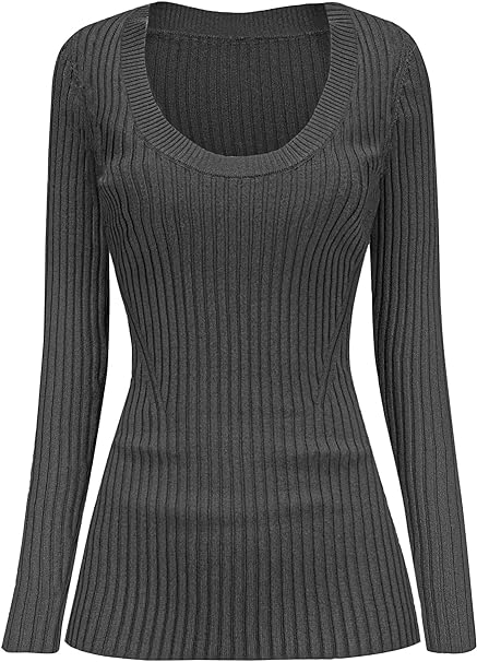 v28 Women Mock Neck Knit Long Sleeve Shoulder Button Slim Fit Ribbed Sweater