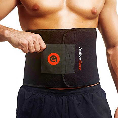 ActiveGear Premium Waist Trimmer Belt Slim Body Sweat Wrap for Stomach and Back Lumbar Support