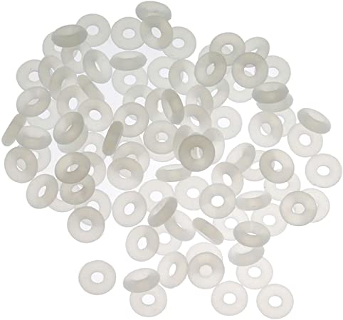 Tegg 100pcs 6x2mm Rubber Stopper Rings DIY Jewelry Making End Clasp Spacer Beads Gasket for Bracelet Necklace Handmade Crafts Findings Accessories O Rings Clear