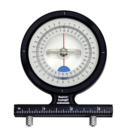 Baseline AcuAngle Inclinometer with Adjustable-Feet for Precision Measurement, Testing and Evaluation of Range of Motion of Neck, Hip, Spine, Elbow, Knee, Shoulder, Ankle, Wrist and MCP Joint