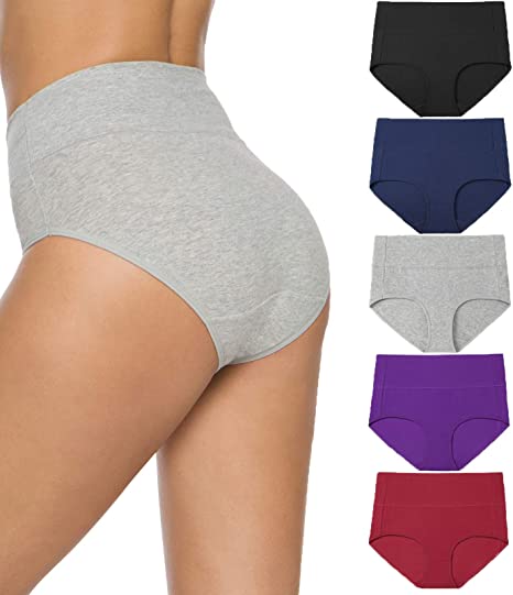 Wealurre Knickers for Women High Waisted Cotton Underwear Ladies Full Coverage Briefs Panties Multipack
