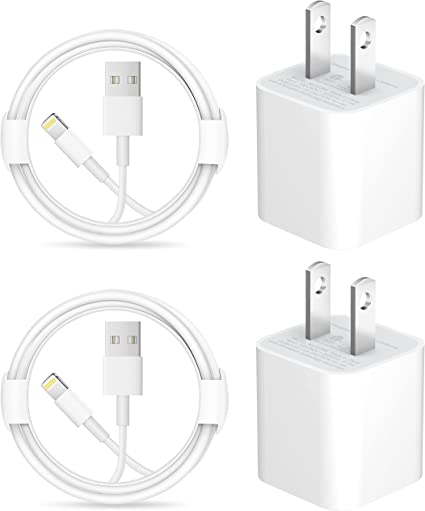 iPhone Charger【Apple MFi Certified 】[2-Pack] USB Wall Charger Block and 6FT USB Fast Charging Cable Compatible with iPhone 14/14 Pro/14 Pro Max/14 Plus/13/12/11/Mini/XS/Max/XR/X/8/7/SE