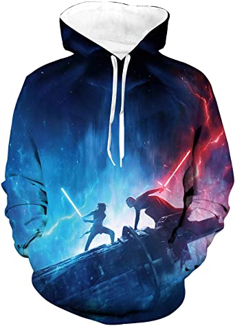 Star Wars The Rise of Skywalker Hoodie 3D Printed Hooded Pullover Unisex Sweatshirt