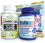 95 HCA Garcinia and Colon Detox Cleanse Combo Pack - 2 Most Potent Weight Loss Supplements - Pure Cambogia Extract Slim And Max Strength Cleanser Diet Pills To Reduce Appetite and Block Fat