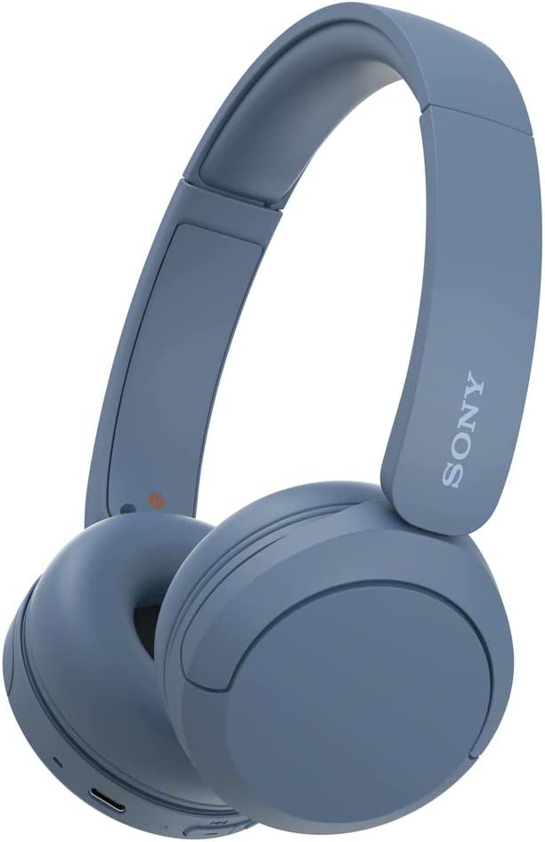 Sony WH-CH520 Wireless Headphones Bluetooth On-Ear Headset with Microphones, Blue