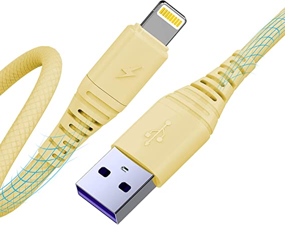 Cabepow iPhone Charger 3ft, [3 Pack] Lightning Cable 3 Foot, iPhone Charging Cord 3 Feet 2.4A USB Cables Compatible with iPhone 11 Pro Max/Xs/XR/X/8 Plus/7/6s/6/5c/5 (Yellow)