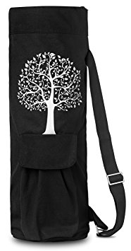 BalanceFrom GoYoga Full Zip Exercise Yoga Mat Bag with Multi-Functional Storage Pockets [Fits Both 1/2-Inch and 1/4-Inch Thick Mats]