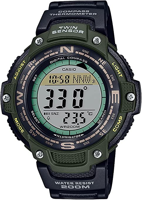 Casio Twin Sensor World Time 200M Water Resistant Digital Compass Watch