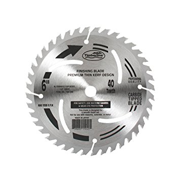 Timberline 150-400 Contractor 6-Inch Diameter by 40-Teeth by 1/2-Inch Bore, ATB Grind Thin Kerf Carbide Tipped Saw Blade