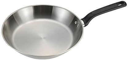 T-fal C91005 Excite Stainless Steel Dishwasher Safe Oven Safe PTFE-PFOA-Free Fry Pan Cookware, 10.25-Inch, Silver