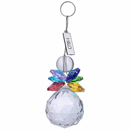 H&D Crystal Ball Pendant Chandelier Prism Hanging Suncatcher (Multi-Color)