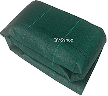 QVS Shop 2M Wide Extra Heavy Duty 125gsm Green Weed Contol Fabric Sheets With/Without Metal Pegs (Green, 2M X 10M)