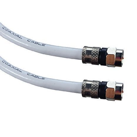 ELETA RG6 Digital Coaxial Cable (50 Feet) with F-Male Connectors, Double Shielded, High Performance, Indoor and Outdoor Use, for Terrestrial, Cable and Satellite Television, Lifetime Warranty