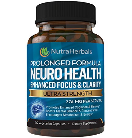Brain Booster Supplement -"60 Day Supply" Nootropic Supports Mental Clarity, Memory & Focus. Scientifically Formulated For Prolonged Performance - DMAE, Bacopa Monnieri, Alpha Brain Max