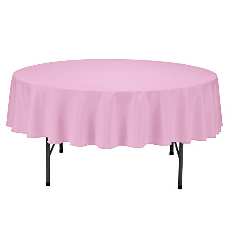 Remedios 70-inch Round Polyester Tablecloth Table Cover - Wedding Restaurant Party Banquet Decoration, Pink