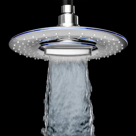 AKDY 8 Round Luxury 2-Function Rainfall Waterfall PVD satin nickel coating Shower Head