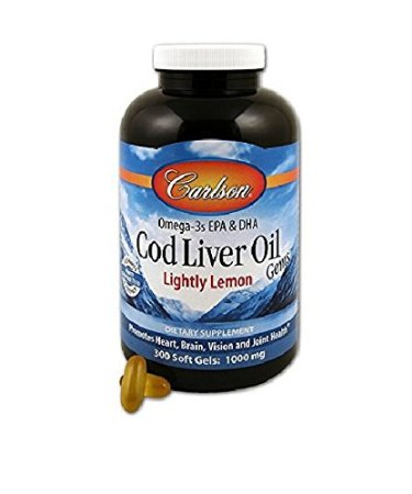 Carlson Lightly Lemon Cod Liver Oil 1000mg 300 Softgels