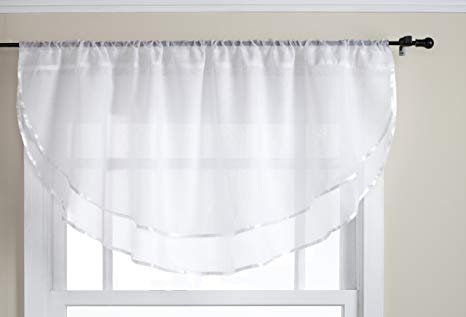 Stylemaster Elegance Sheer Voile, 60" X 24" | Ascot Valance, White