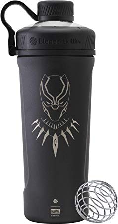 BlenderBottle Marvel Comics Radian Insulated Stainless Steel 26-Ounce Shaker Bottle, Black Panther