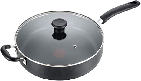 T-fal B36290 Specialty Nonstick 5 Quart Jumbo Cooker Saute Pan with Glass Lid, Black