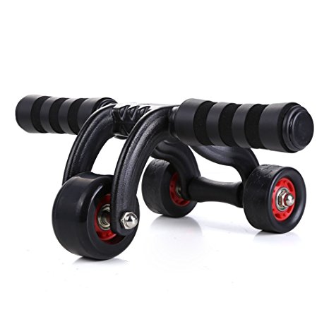 Pellor Fitness Training Equipment ABS Plastic 3-Wheel Abdominal Wheel Power Ab Roller AB Slide Suitable 300 KG Max Load For Home Gym Abdominal Muscle Abs Exercise