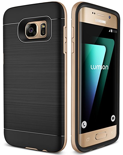 Galaxy S7 Edge Case, (Gardien - Gold Sand) (Hard Drop Rugged Protection) Premium Hybrid Case (Slim Fit Dual Layered) Shock Absorbent Cover for Samsung Galaxy S7 Edge 2016 by Lumion