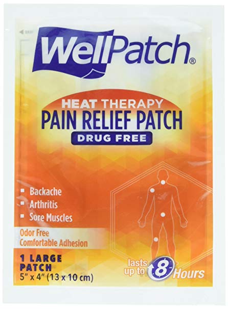 WellPatch Heat Therapy Pain Relief Patch for Backache, Arthritis or Sore Muscles - Drug Free, Odor Free - 15 Large Patches, 5 x 4 Inch