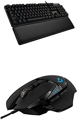 Logitech G513 Carbon LIGHTSYNC RGB Mechanical Gaming Keyboard with GX Brown Switches - Tactile & G502 Hero High Performance Gaming Mouse