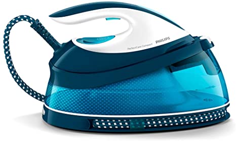 Philips PerfectCare Compact Steam Generator Iron with 400 g Steam Boost, 2400 W, Blue and White - GC7840/26