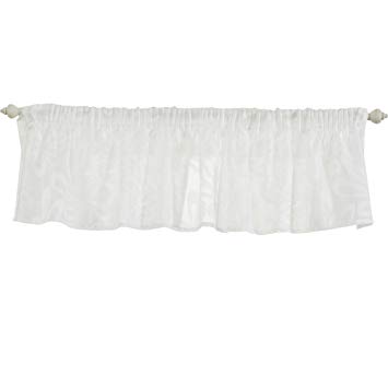 NAPEARL Faux Linen Semi-Sheer Short Curtains Kitchen Window Valance Curtain (White, 1 Valance: 70" Wx12 L)
