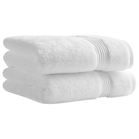 Rivet Classic Supima Cotton Hand Towel Set, 2-Pack, Bright White