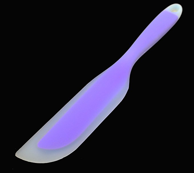 Nonstick Silicone Knife Shaped Flexible Kitchen Spatula Scraper Turner,Kitchen Cooking Utensils With Nylon Core (Transparent Purple) …