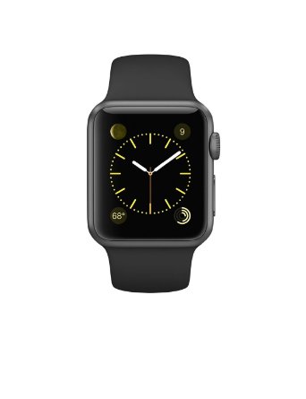 Apple Watch 38mm Aluminum Case Sport with Black Sport Band (Certified Refurbished)