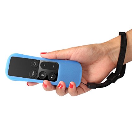 Amazon FBA SIKAI Patent The New Apple TV 4Gen Siri Remote case Non-Slip-Grip & Secure for Apple TV Siri Remote Ergonomic design Dustproof Silicone case for Apple TV Siri Remote control (Blue)