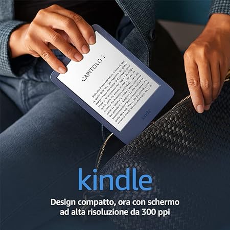 Kindle (modello 2022) | Il nostro Kindle più leggero e compatto, ora con uno schermo da 6’’ ad alta risoluzione (300 ppi) e doppio spazio di archiviazione | Con pubblicità | Blu