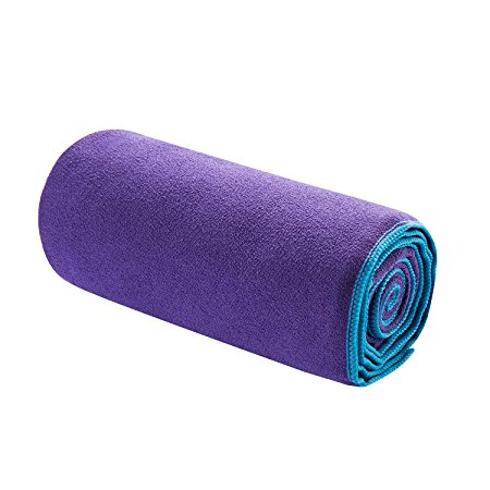BOER Yoga Mat Towel-Microfiber Hot Yoga Towel-Non Slip Sweat Absorbent Super Soft 24" x 72"