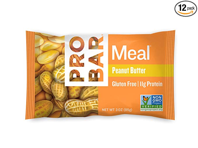 PROBAR - Meal Bar, Peanut Butter, Non-GMO, Gluten-Free, Certified Organic, Healthy, Plant-Based Whole Food Ingredients, Natural Energy (12 Count) Packaging May Vary