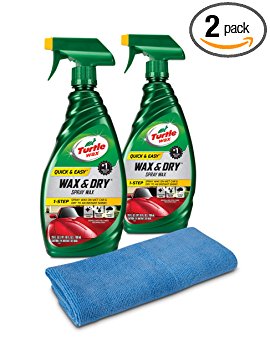 Turtle Wax 50834 1-Step Wax & Dry - 26 oz. (Pack of 2) with Microfiber Towel