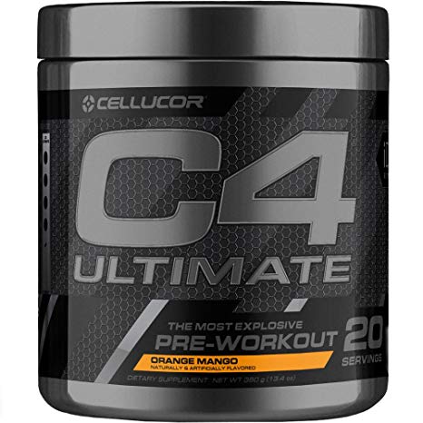 Cellucor C4 Ultimate Pre Workout Powder with Beta Alanine, Creatine Nitrate, Nitric Oxide, Citrulline Malate, and Energy Drink Mix, Orange Mango, 20 Servings